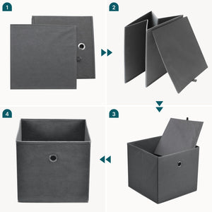 Scatola Pieghevole in Set da 10 pezzi Organizzatore in Tessuto a Forma di Cubo 28x30x30cm Scatole di Stoccaggio