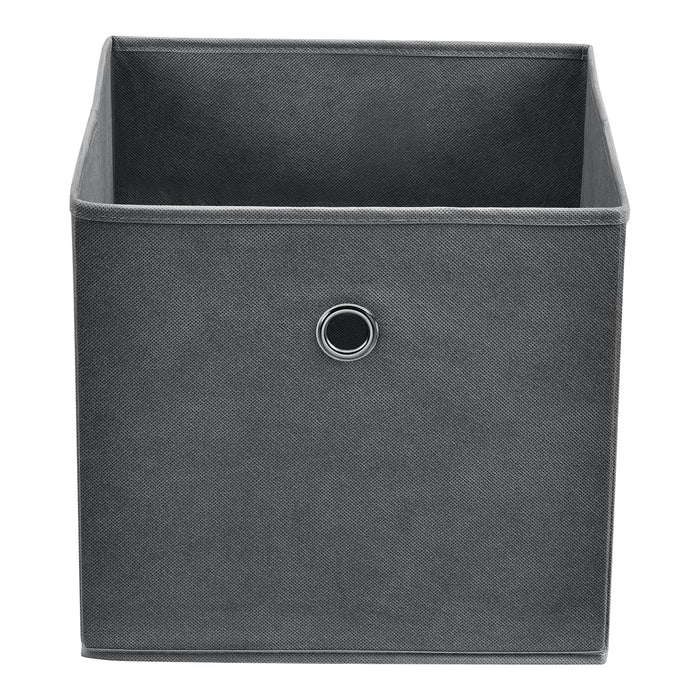 Set di 10 scatole portaoggetti in tessuto non tessuto 28 x 30 x 30 cm grigio scuro 03_0006546