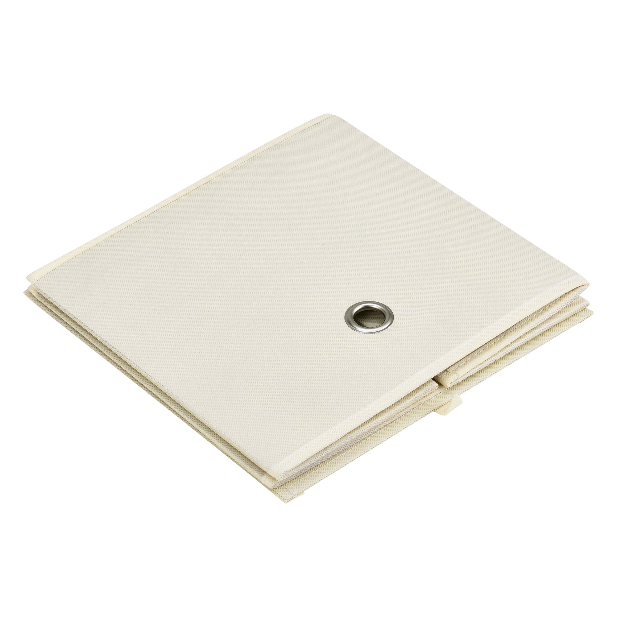 Set di 10 scatole portaoggetti in tessuto non tessuto 28 x 30 x 30 cm beige 03_0006545