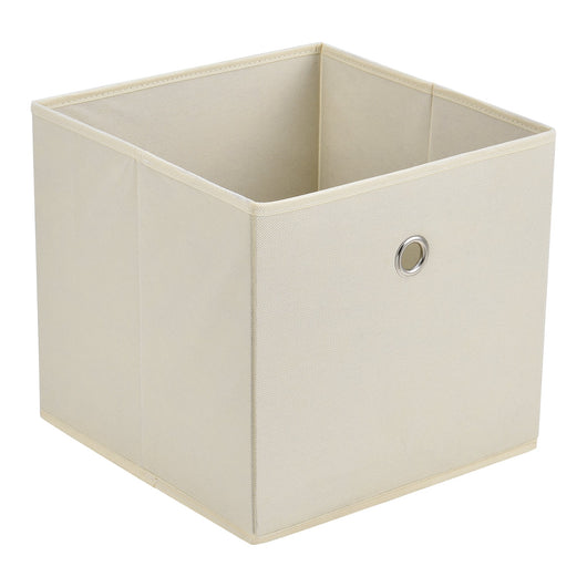 Set di 10 scatole portaoggetti in tessuto non tessuto 28 x 30 x 30 cm beige 03_0006545