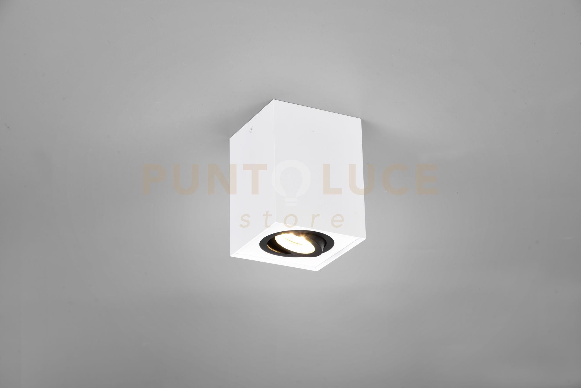 BISCUIT CUBO SPOT ORIENTABILE BIANCO + NERO L. 9,6 X 9,6CM H. 12,5CM 1 LUCE ATTACCO GU10