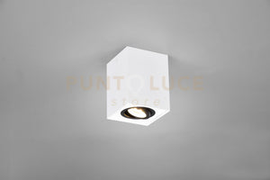 BISCUIT CUBO SPOT ORIENTABILE BIANCO + NERO L. 9,6 X 9,6CM H. 12,5CM 1 LUCE ATTACCO GU10