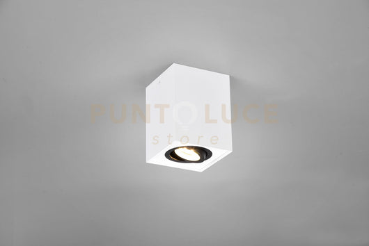 BISCUIT CUBO SPOT ORIENTABILE BIANCO + NERO L. 9,6 X 9,6CM H. 12,5CM 1 LUCE ATTACCO GU10