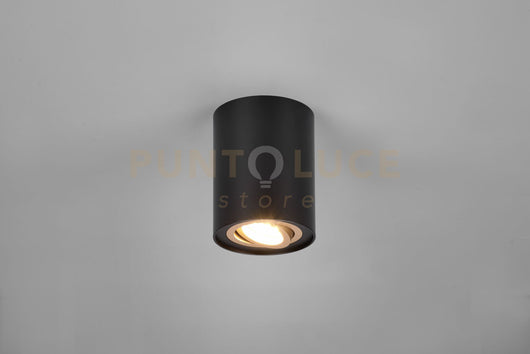 COOKIE CILINDRO SPOT ORIENTABILE NERO + ORO D. 9,6CM H. 12,5CM  1 LUCE ATTACCO GU10