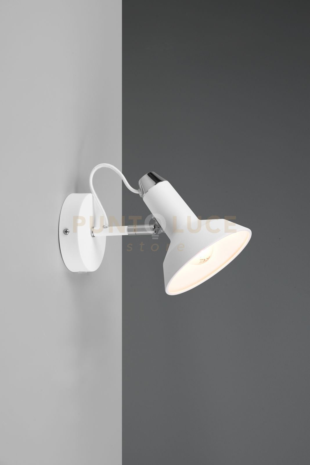 Faretti e portafaretti ROXIE singolo orientabile H.23cm bianco e cromato 811900131