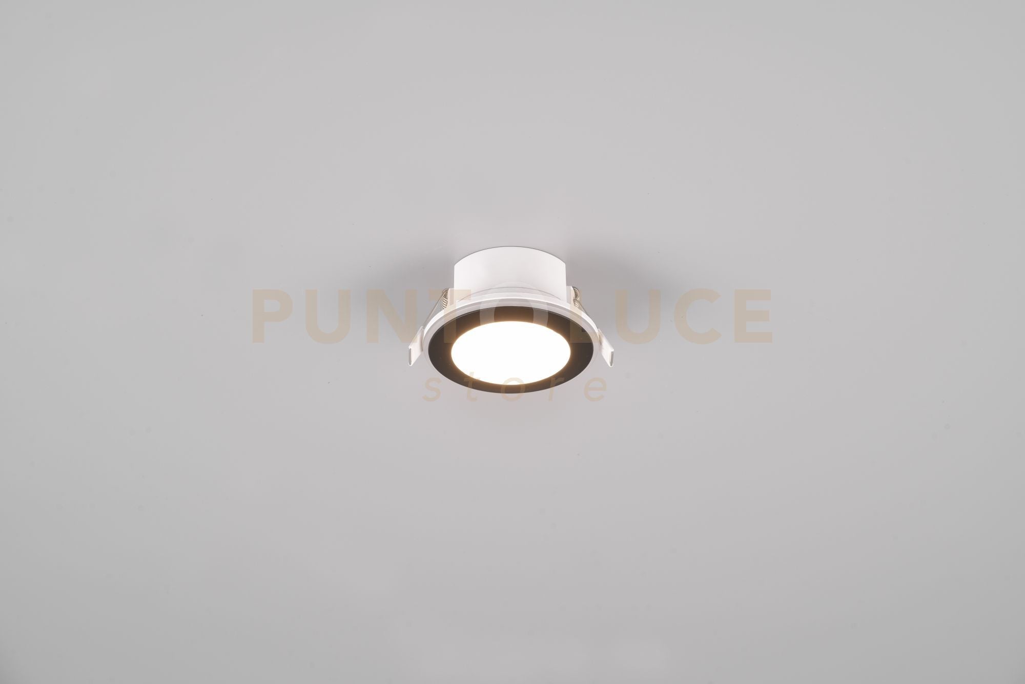 ARGUS FARETTO DA INCASSO LED  1W-4W 350lm, 3000K ROTONDO BORDO NERO + FUNZIONE RGB D. 8,2CM DIMMERABILE