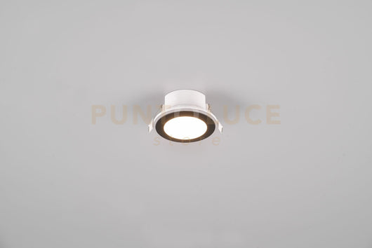 ARGUS FARETTO DA INCASSO LED  1W-4W 350lm, 3000K ROTONDO BORDO NERO + FUNZIONE RGB D. 8,2CM DIMMERABILE