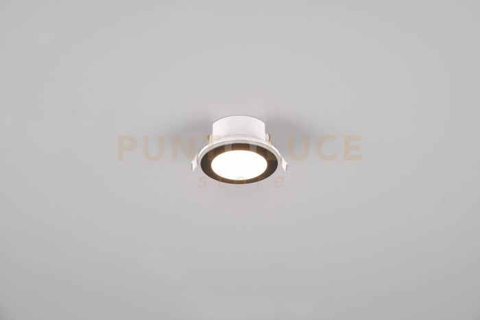 ARGUS FARETTO DA INCASSO LED  1W-4W 350lm, 3000K ROTONDO BORDO NERO + FUNZIONE RGB D. 8,2CM DIMMERABILE