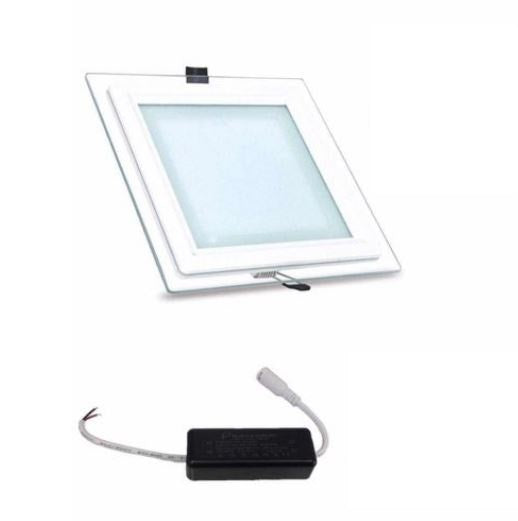 Faretto LED 9W Pannello Slim Vetro Quadro Incasso A Molla Luce Naturale 6000k