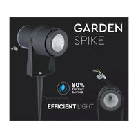 Faretto LED da Giardino 12W con Picchetto Colore Grigio Luce Verde IP65 SKU-217552