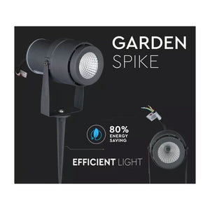 Faretto LED da Giardino 12W con Picchetto Colore Grigio Luce Verde IP65 SKU-217552