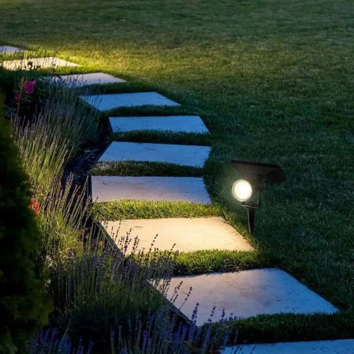 Faretto LED da Giardino con Picchetto Colore Nero Con Pannello Solare 2W 6400K IP65 SKU-6662