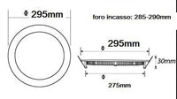 Faretto LED da incasso 24W Rotondo Luce Naturale 4000k slim diametro  29cm faretto led incasso bianco F56-24W