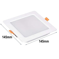 Faretto Led Da Incasso Quadrato 12W 1200LM Neutro 4000K 145X145mm Montaggio 2 In 1 Da Plafone e Da Incasso