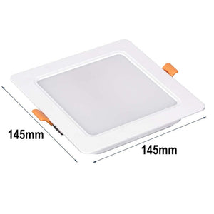 Faretto Led Da Incasso Quadrato 12W 1200LM Neutro 4000K 145X145mm Montaggio 2 In 1 Da Plafone e Da Incasso