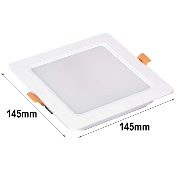 Faretto Led Da Incasso Quadrato 12W 1200LM Neutro 4000K 145X145mm Montaggio 2 In 1 Da Plafone e Da Incasso