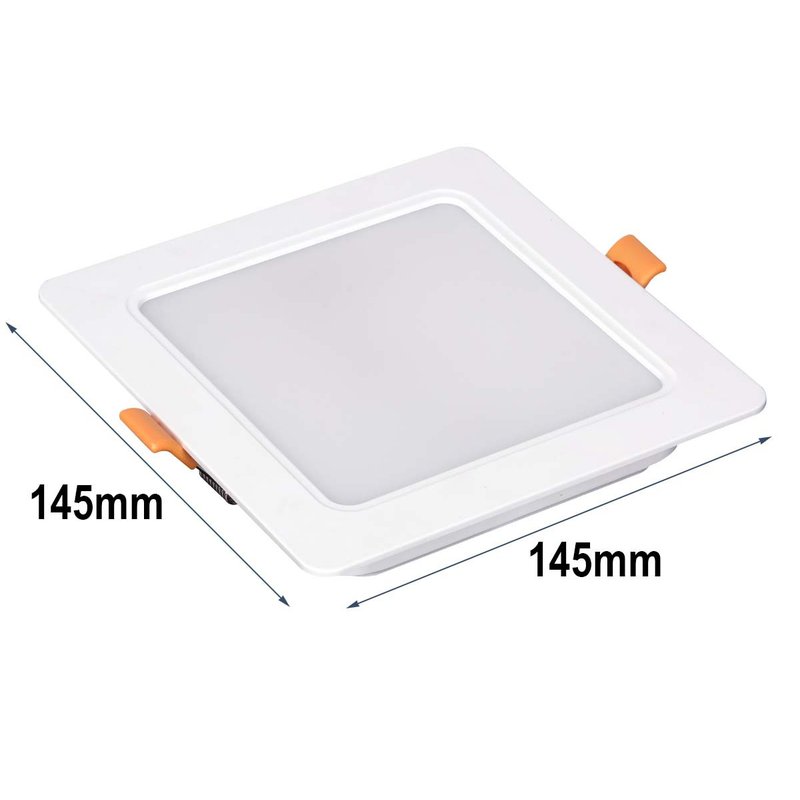 Faretto Led Da Incasso Quadrato 12W 1200LM Neutro 4000K 145X145mm Montaggio 2 In 1 Da Plafone e Da Incasso