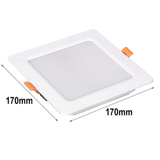 Faretto Led Da Incasso Quadrato 18W 1800LM Freddo 6000K 170X170mm Montaggio 2 In 1 Da Plafone e Da Incasso