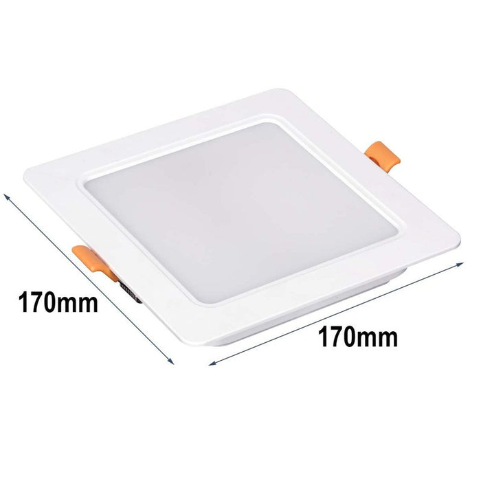 Faretto Led Da Incasso Quadrato 18W 1800LM Freddo 6000K 170X170mm Montaggio 2 In 1 Da Plafone e Da Incasso
