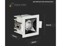 Faretto Led Da Incasso Quadrato 4W Freddo 5700K UGR<19 Riflettore 38° CRI>90 Chip Samsung SKU-985