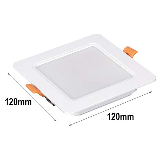 Faretto Led Da Incasso Quadrato 9W 900LM Neutro 4000K 120X120mm Montaggio 2 In 1 Da Plafone e Da Incasso