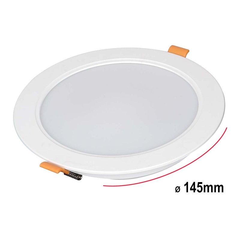 Faretto Led Da Incasso Rotondo 12W 1200LM Freddo 6000K Diametro 145mm Montaggio 2 In 1 Da Plafone e Da Incasso
