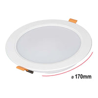 Faretto Led Da Incasso Rotondo 18W 1800LM Neutro 4000K Diametro 170mm Montaggio 2 In 1 Da Plafone e Da Incasso
