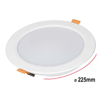 Faretto Led Da Incasso Rotondo 24W 2400LM Caldo 3000K Diametro 225mm Montaggio 2 In 1 Da Plafone e Da Incasso