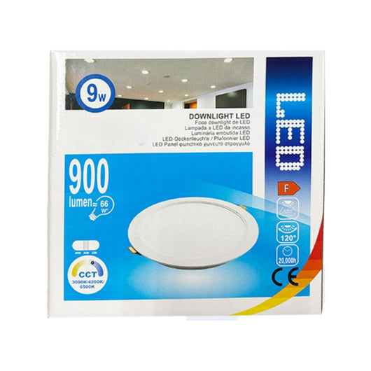 Faretto Led da Incasso CCT 9W 900lm, D118X30mm, Foro 90mm, 3 Colori 3000K 4200K 6500K Angolo 120° IP20