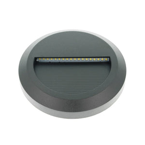 Faretto Luci Led Segnapasso Rotondo Carcassa Nera 2W Bianco Neutro IP65 Montaggio a Plafone SKU-1316