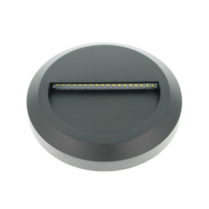 Faretto Luci Led Segnapasso Rotondo Carcassa Nera 2W Bianco Neutro IP65 Montaggio a Plafone SKU-1316