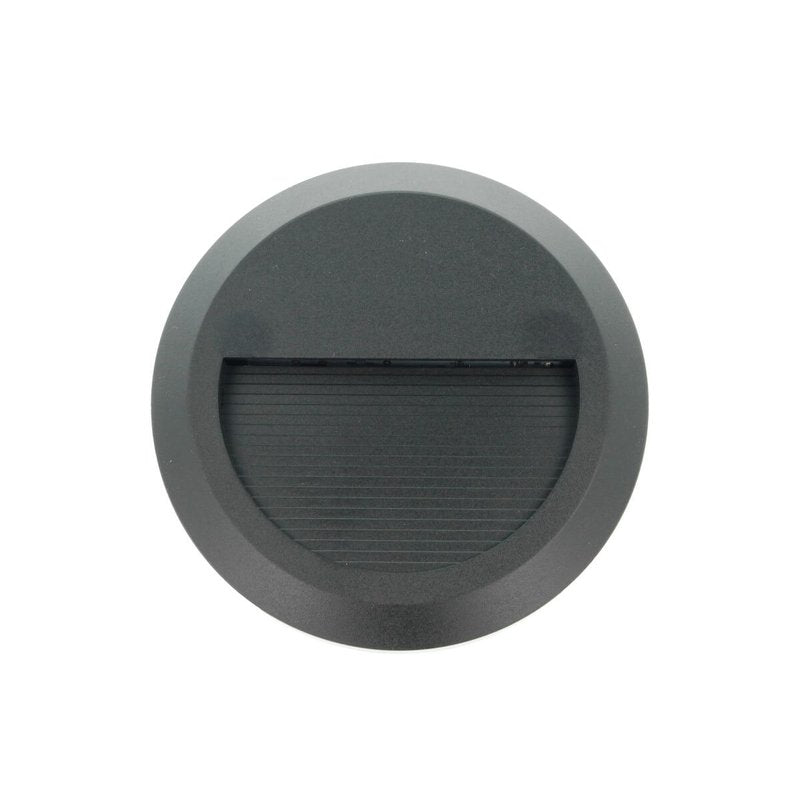 Faretto Luci Led Segnapasso Rotondo Carcassa Nera 2W Bianco Neutro IP65 Montaggio a Plafone SKU-1316