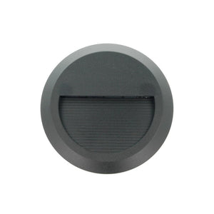 Faretto Luci Led Segnapasso Rotondo Carcassa Nera 2W Bianco Neutro IP65 Montaggio a Plafone SKU-1316