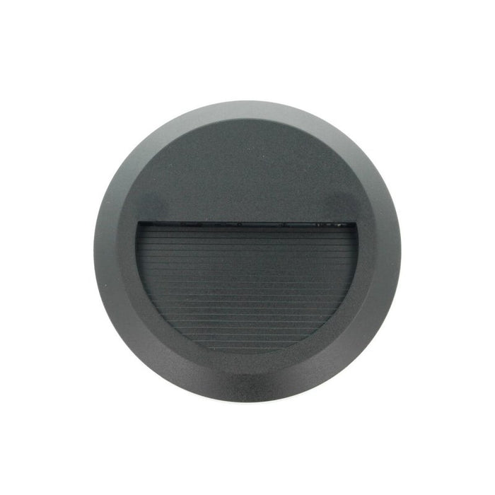 Faretto Luci Led Segnapasso Rotondo Carcassa Nera 2W Bianco Neutro IP65 Montaggio a Plafone SKU-1316