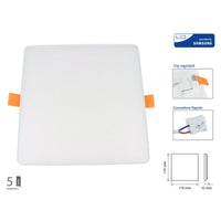 Faretto Pannello Led Da Incasso Quadrato Senza Bordo 18W Bianco Neutro Foro Adattabile Da 75mm a 150mm  SKU-737