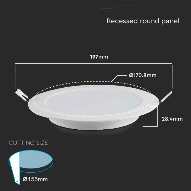 Faretto Pannello Led Da Incasso Rotondo 12W Bianco Freddo Diametro 170mm SKU-7863