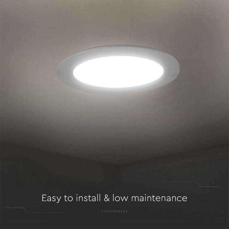 Faretto Pannello Led Da Incasso Rotondo 18W Bianco Caldo Diametro 220mm SKU-7864  Foro 200-205mm