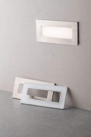 Faretto Segnapasso Incasso 506 LED 5W 650LM Luce CCT Doppia Placca Bianca Nikel IP65