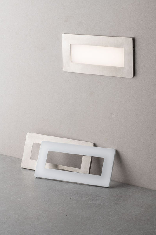 Faretto Segnapasso Incasso 506 LED 5W 650LM Luce CCT Doppia Placca Bianca Nikel IP65