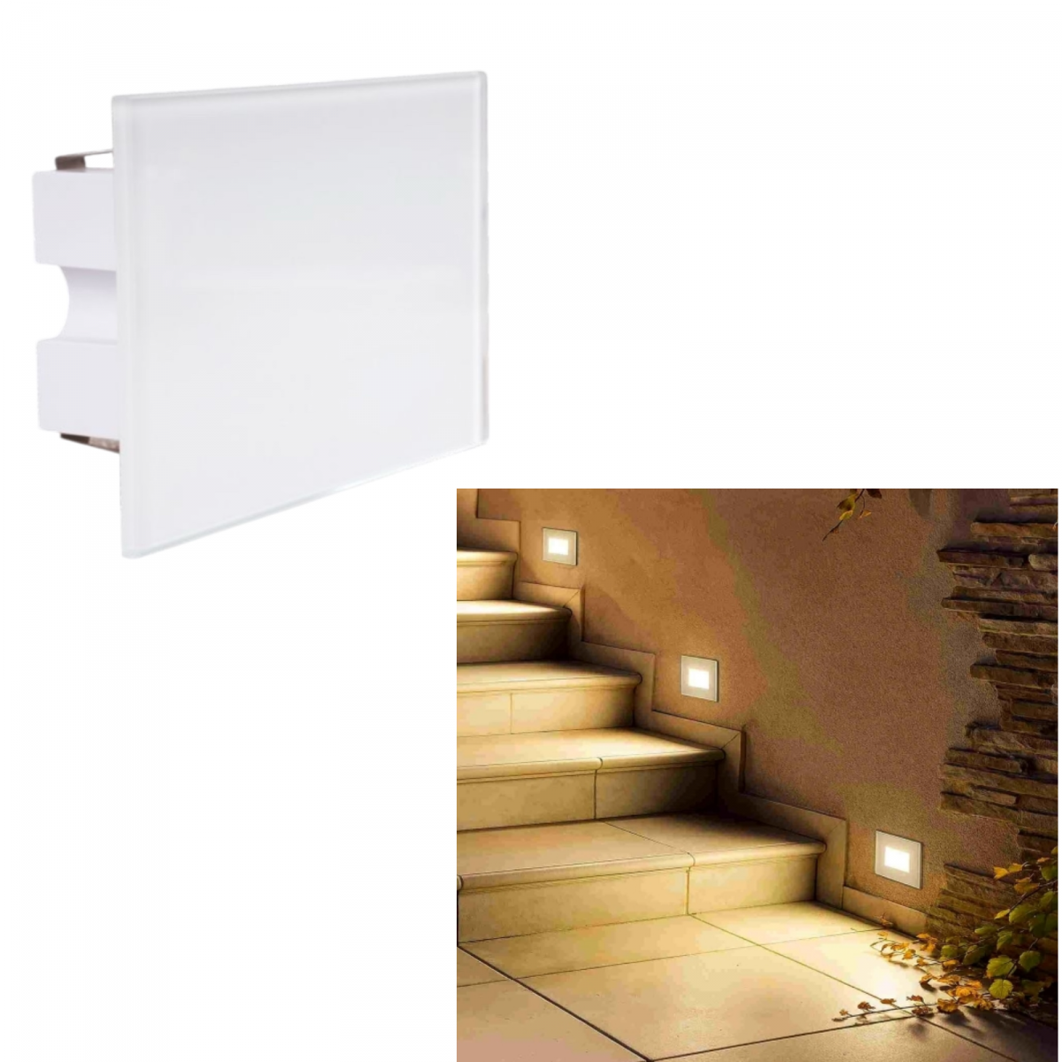 Faretto Segnapasso Led Vetro 4W 150Lm ad Incasso Scatola 503 CCT IP65