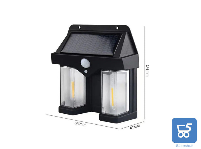 Faretto Solare LED Luce Calda Resistente all'Acqua Sensore di Movimento Auto Spegnimento