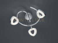 Faretto TOURS girandola 3 spots LED integrati in diffusore triangolo cromato R82139106
