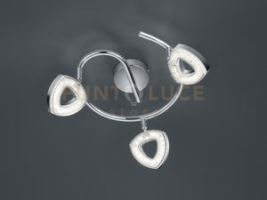 Faretto TOURS girandola 3 spots LED integrati in diffusore triangolo cromato R82139106