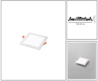 Faretto ad incasso LED FLAP quadrato ultrasottile bianco opaco 12W Luce fredda 6500K 1260LM