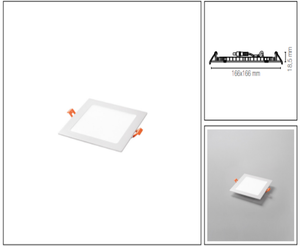 Faretto ad incasso LED FLAP quadrato ultrasottile bianco opaco 12W Luce fredda 6500K 1260LM
