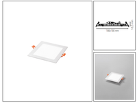 Faretto ad incasso LED FLAP quadrato ultrasottile bianco opaco 18W Luce naturale 4000K 1980LM