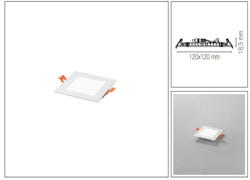 Faretto ad incasso LED FLAP quadrato ultrasottile bianco opaco 8W Luce fredda 6500K 780LM