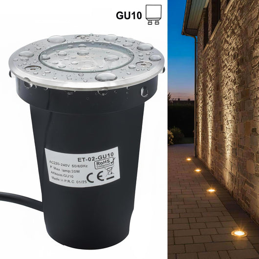 Faretto calpestabile incasso acciaio 304 impermeabile IP67 LED GU10 segnapassi luce giardino facciate piante 230V