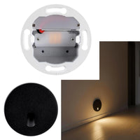 Faretto segnapassi LED incasso 4W 3000K dimmerabile luce per interni scale gradini ingresso Tondo Nero 230V