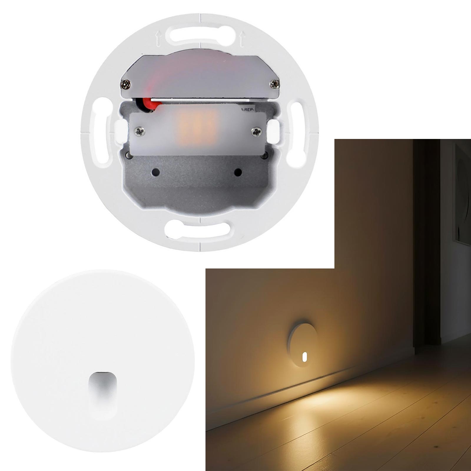 Faretto segnapassi LED incasso 4W 3000K dimmerabile luce per interni scale gradini ingresso Tondo Bianco 230V